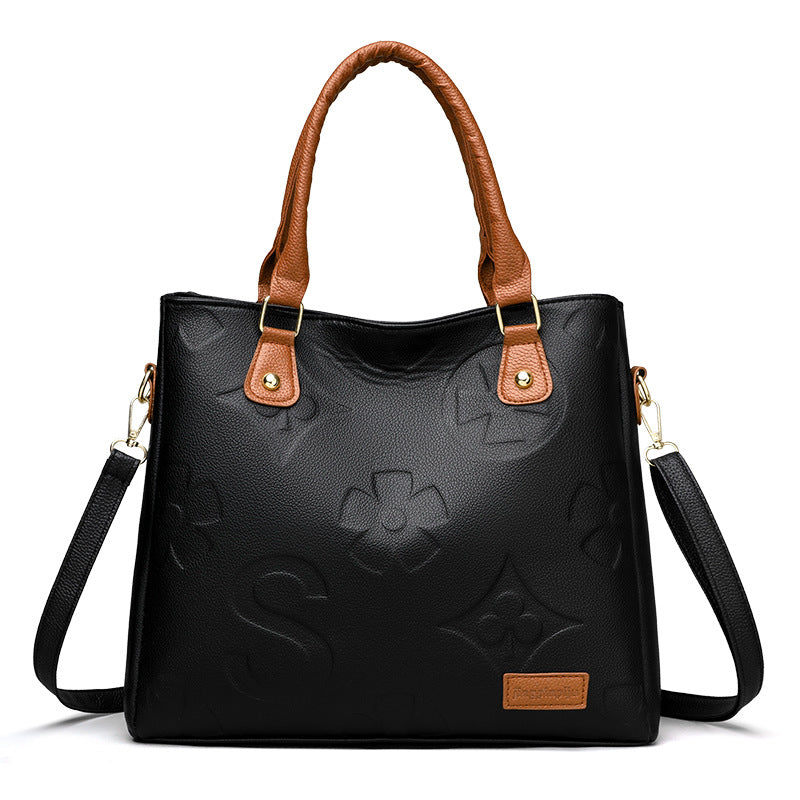 ELOAL Stylish Embossed Charm Tote Bag for Fashionable Everyday Use
