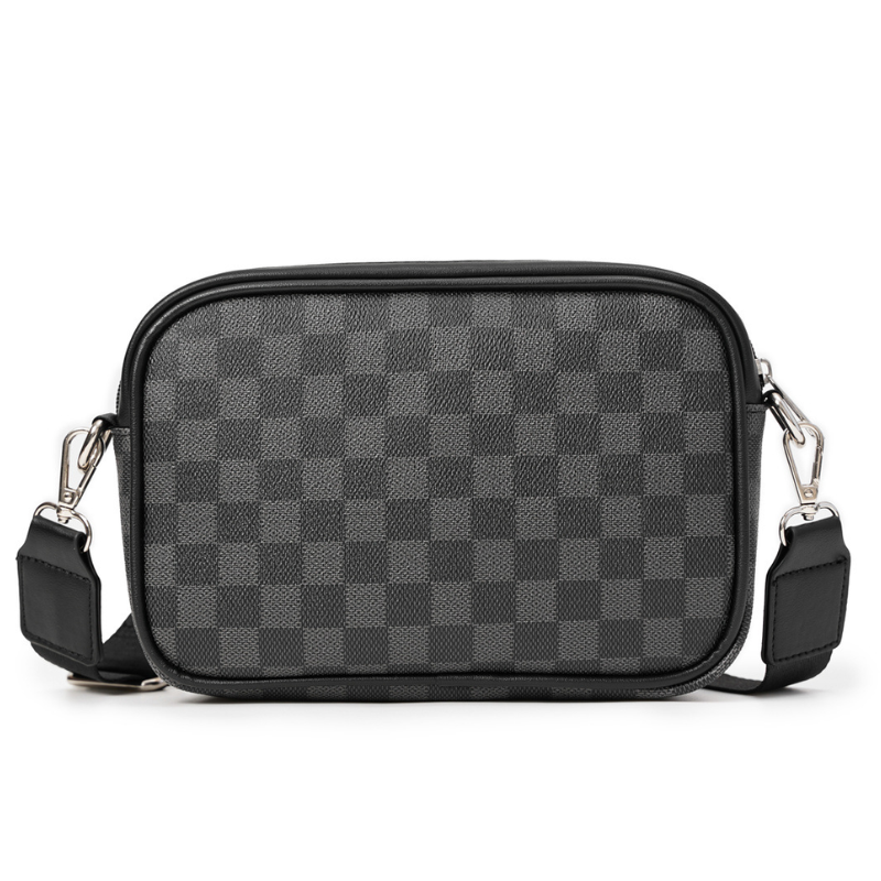 ELOAL Stylish Men's Plaid Crossbody Bag for Fashionable Looks