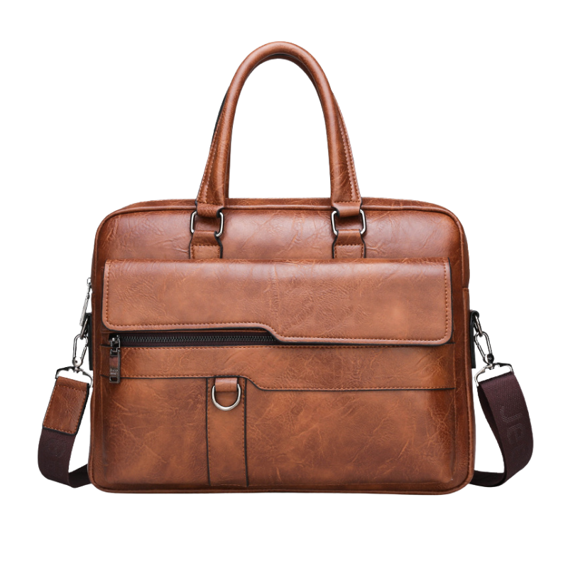 ELOAL Stylish Men's Leather Laptop Briefcase