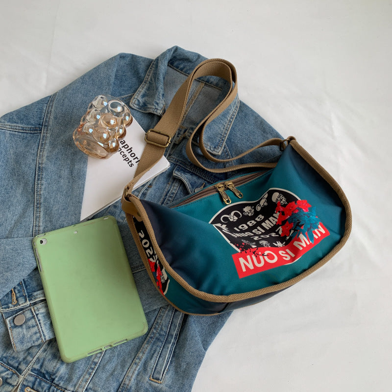 ELOAL Stylish Ethnic Denim Dumpling Crossbody Bag