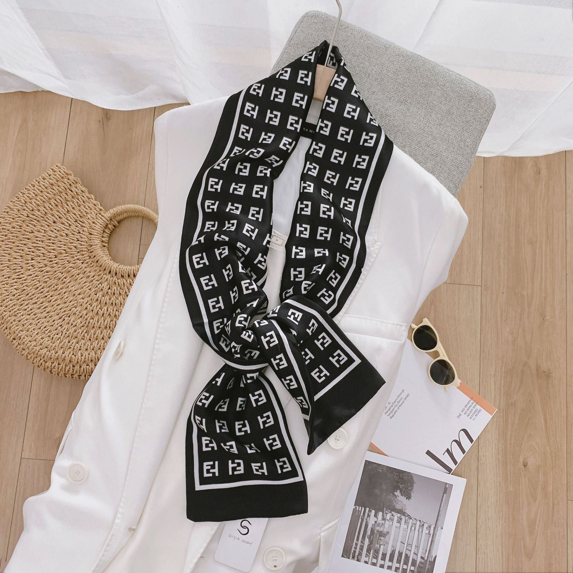 ELOAL Elegant Small Silk Scarf for Women - Fashionable Accessory