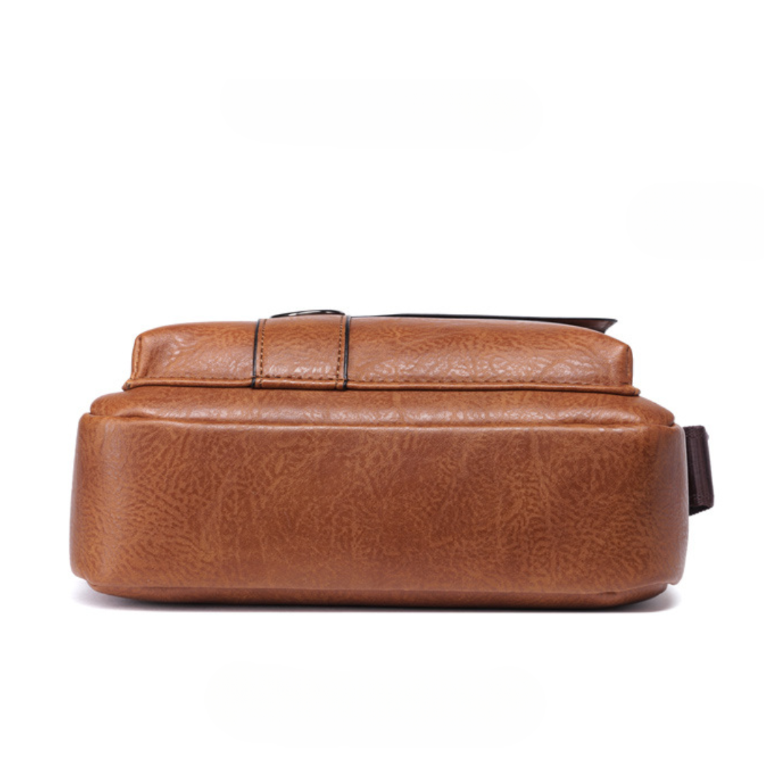 ELOAL Stylish Men's Retro Vertical Business Crossbody Bag