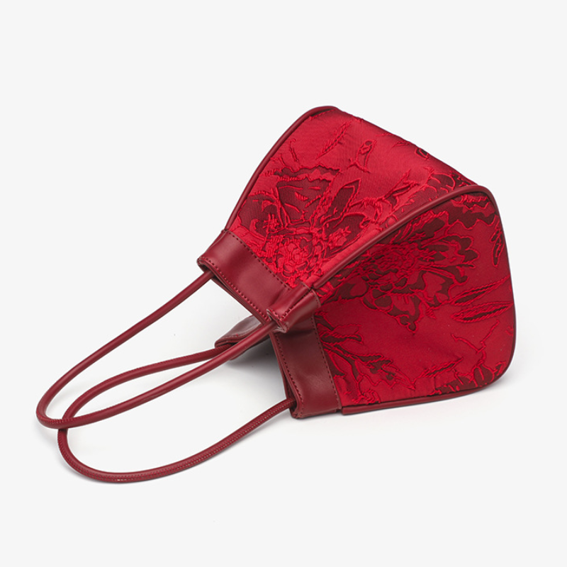 ELOAL Stylish Embroidered Bucket Bag with Vegetable Basket Design