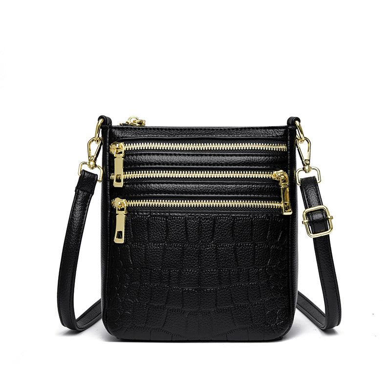 ELOAL Stylish Multi-Layer Crossbody Bag with Stone Pattern