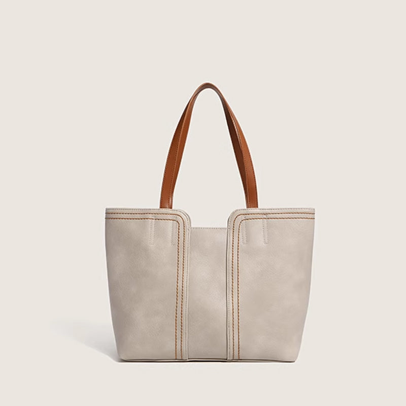 ELOAL Stylish Retro PU Leather Commuter Tote Bag
