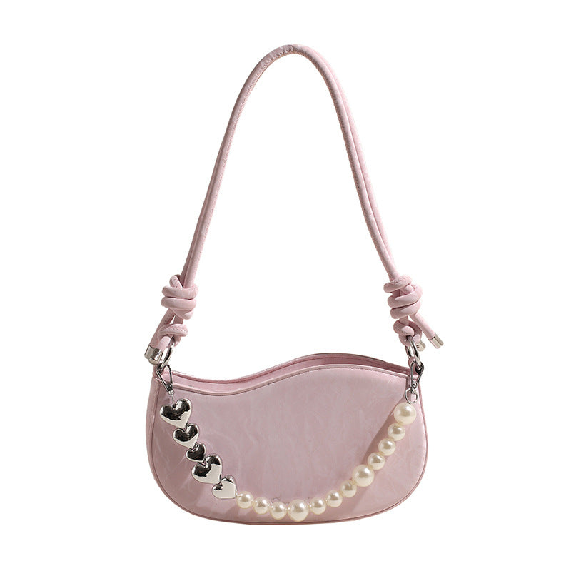 ELOAL Stylish Pearl Chain Mini Shoulder Bag