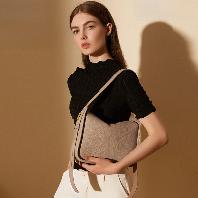 ELOAL Stylish Wide Strap Bucket Shoulder Bag