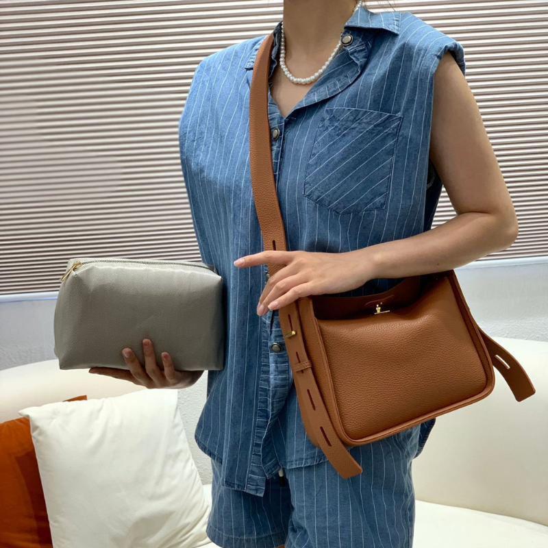 ELOAL Stylish Wide Strap Bucket Shoulder Bag
