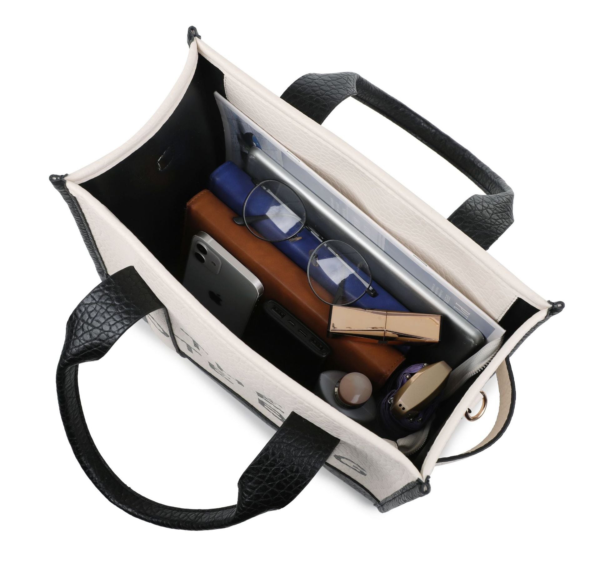 ELOAL Stylish Two-Tone Tote Handbag for Trendy Fashion Lovers