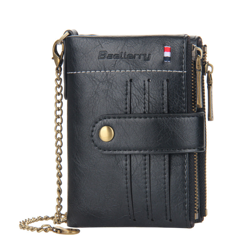 ELOAL Stylish Retro Vertical Zipper Wallet for Trendy Fashion Lovers