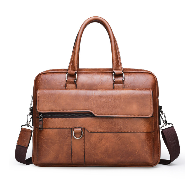 ELOAL Stylish Men's Leather Laptop Briefcase