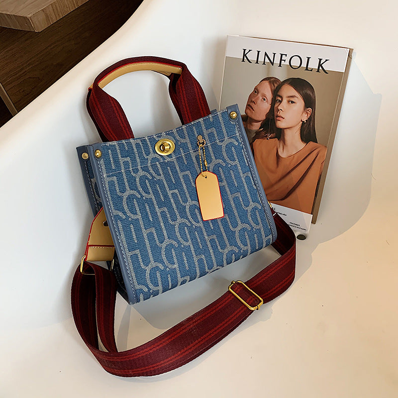 ELOAL Stylish Denim Tote Messenger Bag for Everyday Use