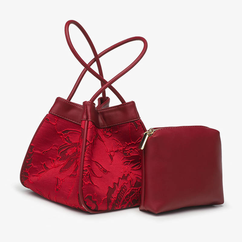 ELOAL Stylish Embroidered Bucket Bag with Vegetable Basket Design