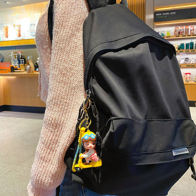 ELOAL Stylish Scooter Girl Epoxy Bag Charm for Trendy Accessories