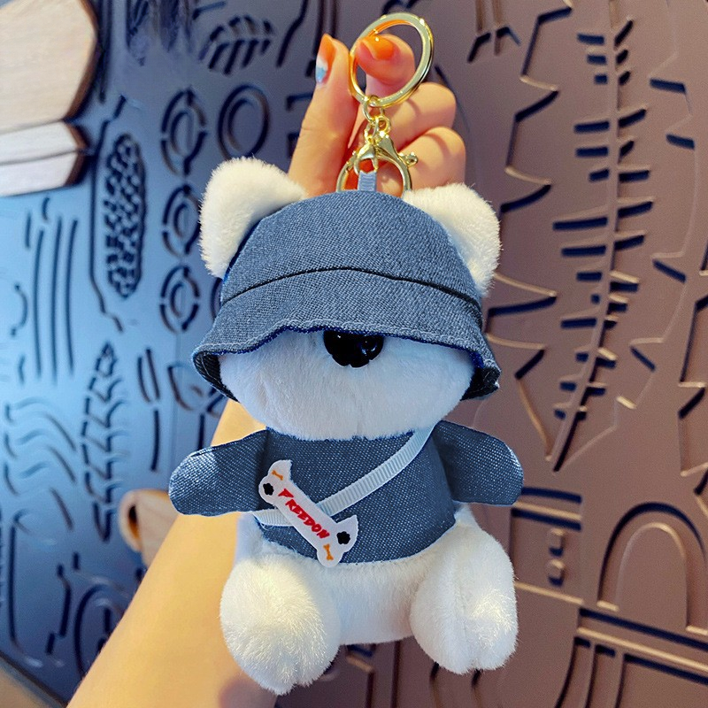 ELOAL Trendy Plush Puppy Bag Charm - Stylish Accessory for Pet Lovers