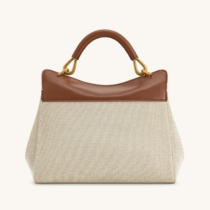 ELOAL Stylish Genuine Leather Lock Handbag for Women