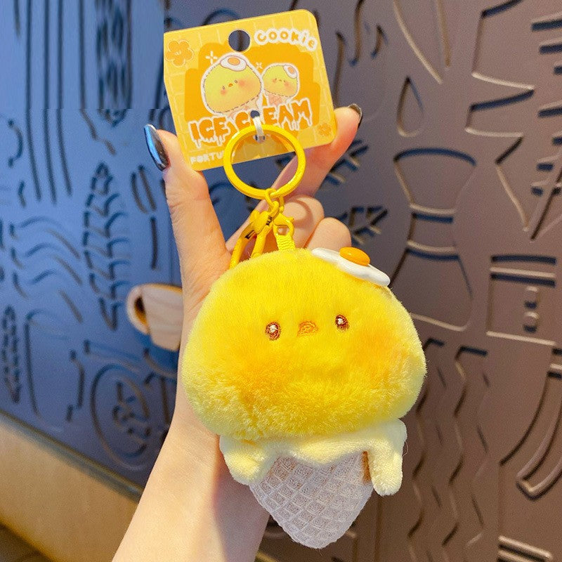 ELOAL Stylish Fluffy Ice Cream Cone Bag Charm for Accessories