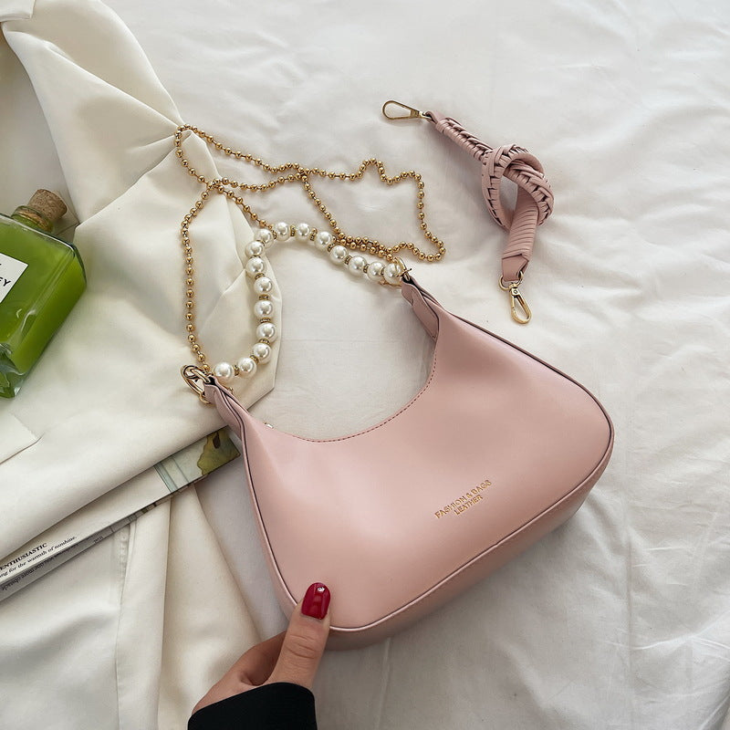 ELOAL Stylish Single Shoulder Diagonal Crossbody Bag with Chain Detail