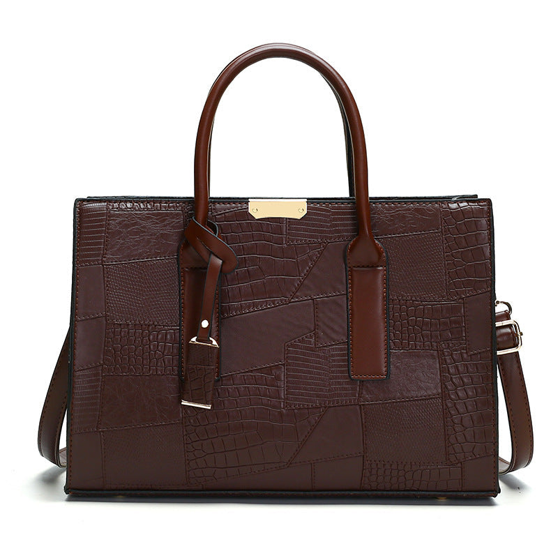 ELOAL Stylish Vintage Embossed Leather Tote Bag