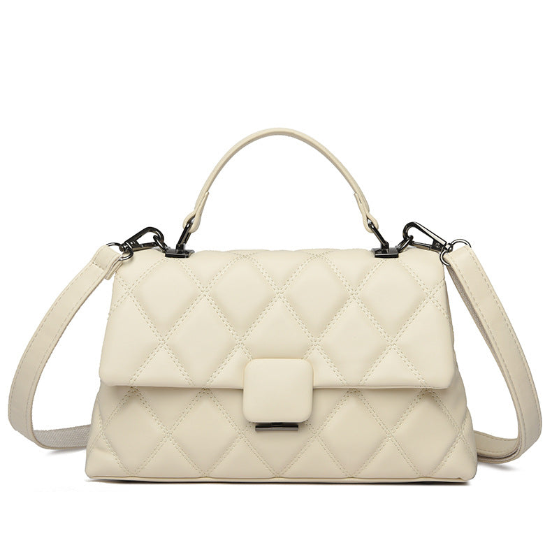 ELOAL Elegant Quilted Flap Handbag with Crossbody Strap