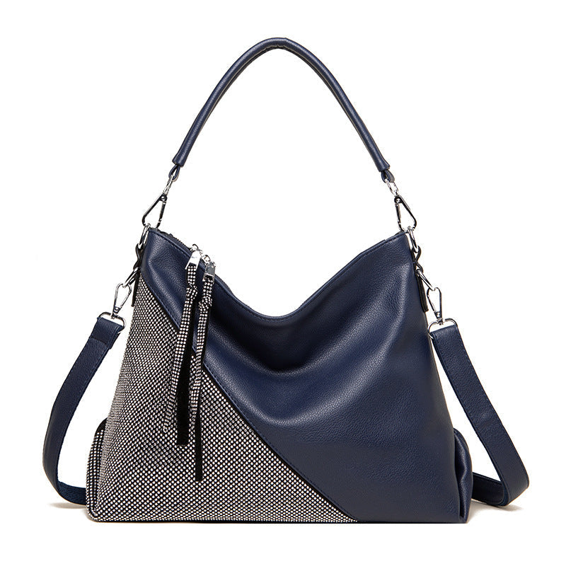 ELOAL Stylish Diamond Embellished Large Shoulder Bag