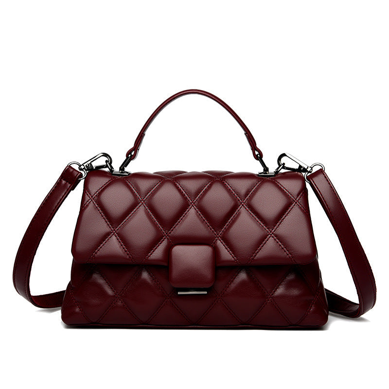 ELOAL Elegant Quilted Flap Handbag with Crossbody Strap