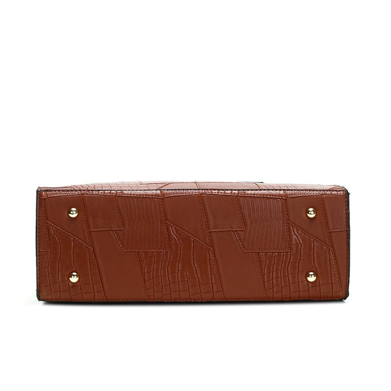 ELOAL Stylish Vintage Embossed Leather Tote Bag