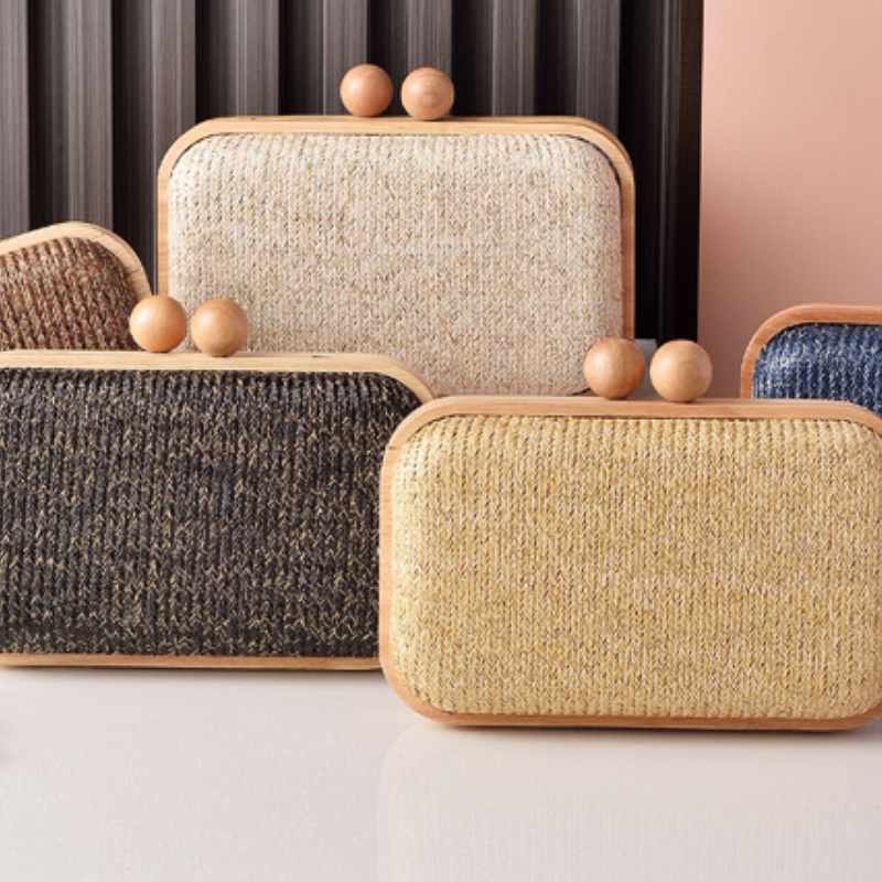 ELOAL Stylish Straw Woven Clutch Bag for Fashionable Outings