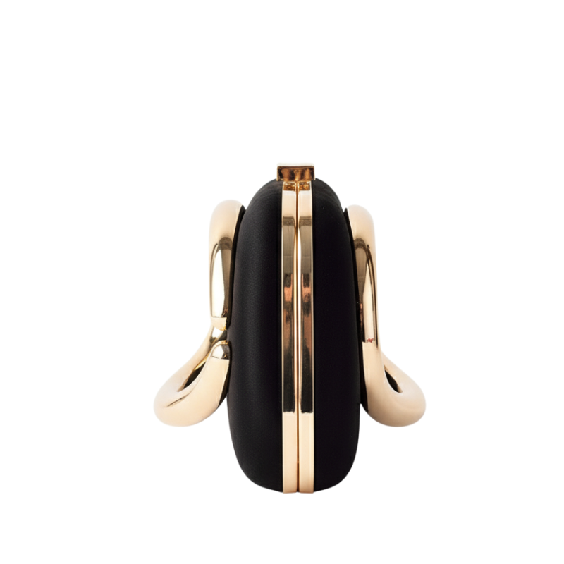 ELOAL Elegant Satin Evening Clutch with Gold Handle