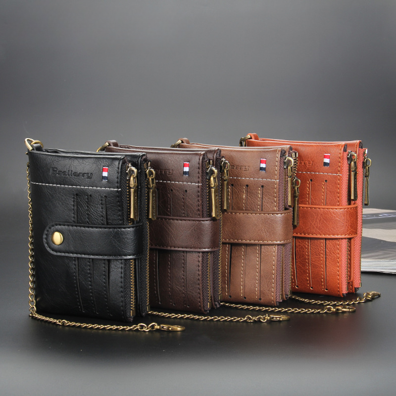 ELOAL Stylish Retro Vertical Zipper Wallet for Trendy Fashion Lovers