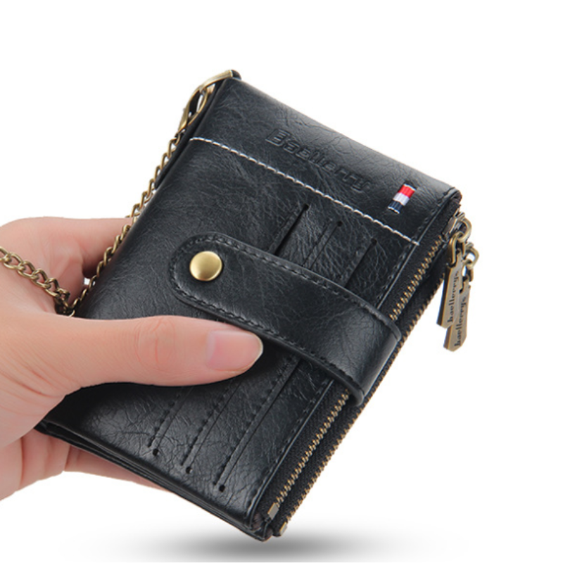 ELOAL Stylish Retro Vertical Zipper Wallet for Trendy Fashion Lovers