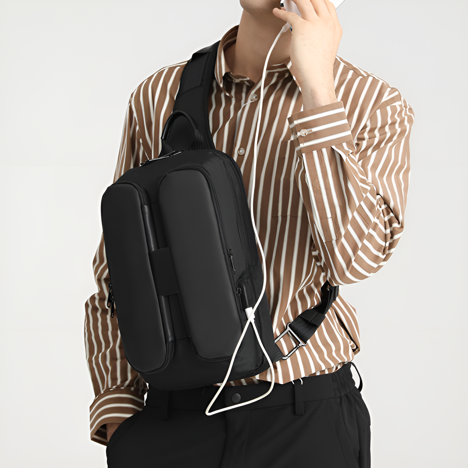 ELOAL Stylish USB Crossbody Bag for Urban Charging Needs