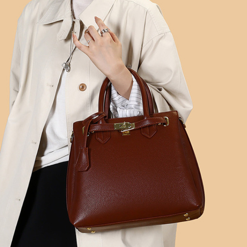 ELOAL Stylish Retro Lychee Pattern Handbag for Women