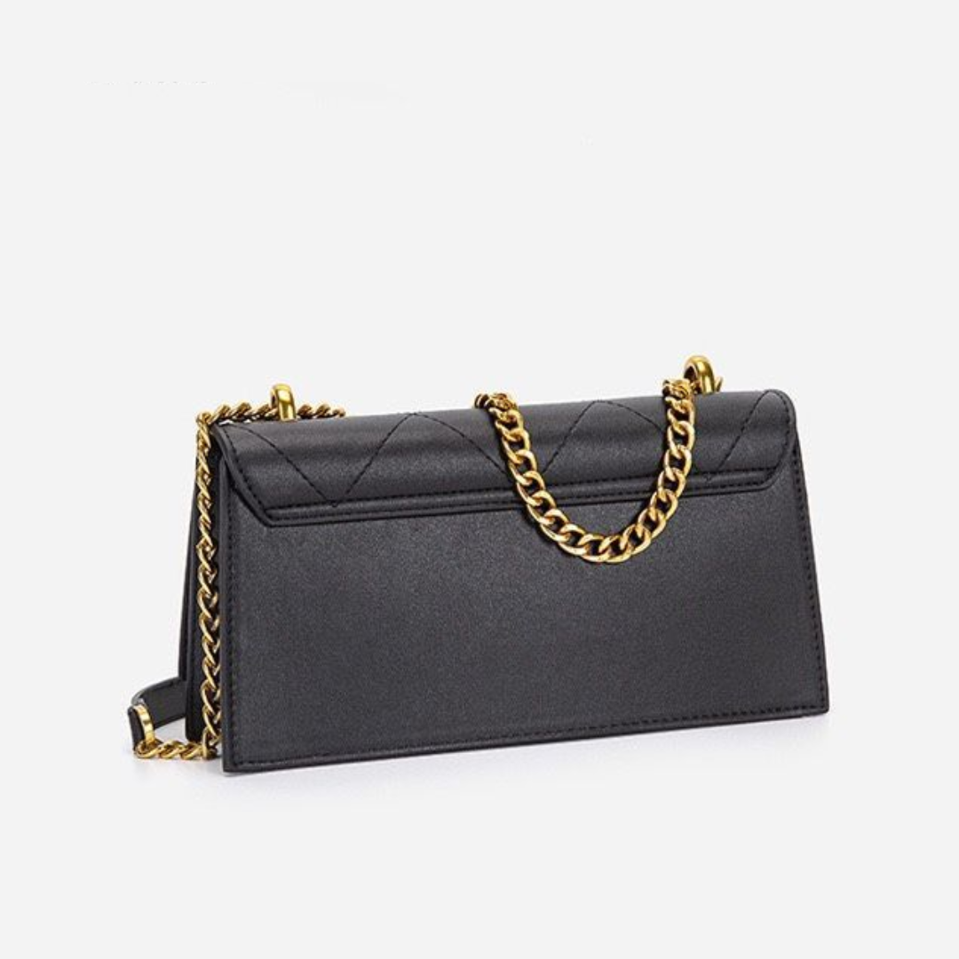 ELOAL Stylish Embroidered Small Square Bag with Diamond Chain