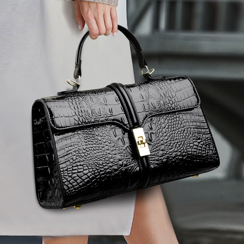 ELOAL Elegant Crocodile Pattern Luxury Handbag for Fashionable Women