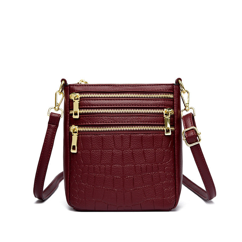 ELOAL Stylish Multi-Layer Crossbody Bag with Stone Pattern