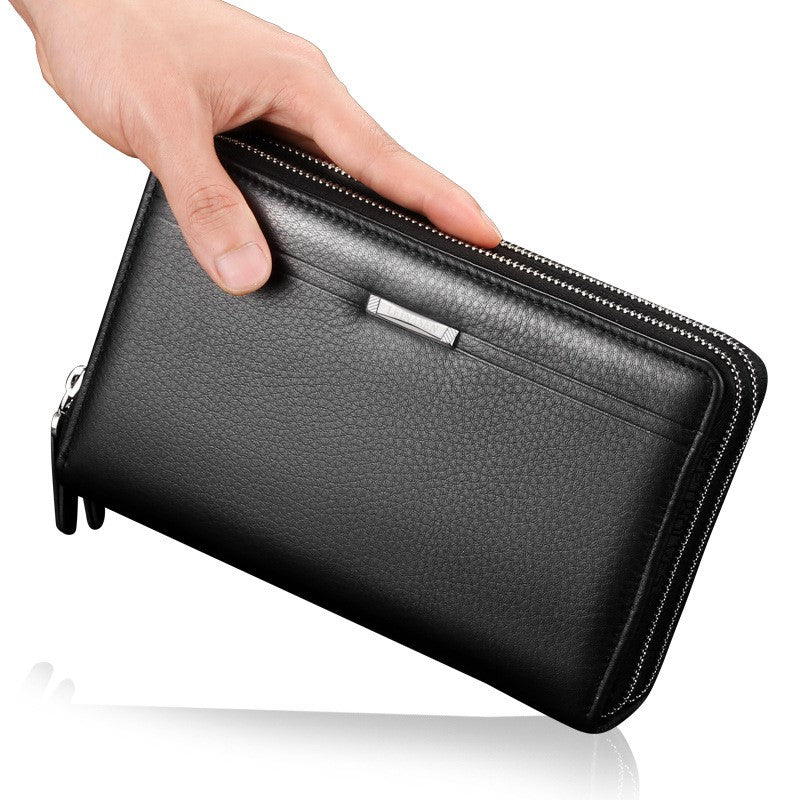 ELOAL Stylish Men's Double Zipper Business Clutch Wallet