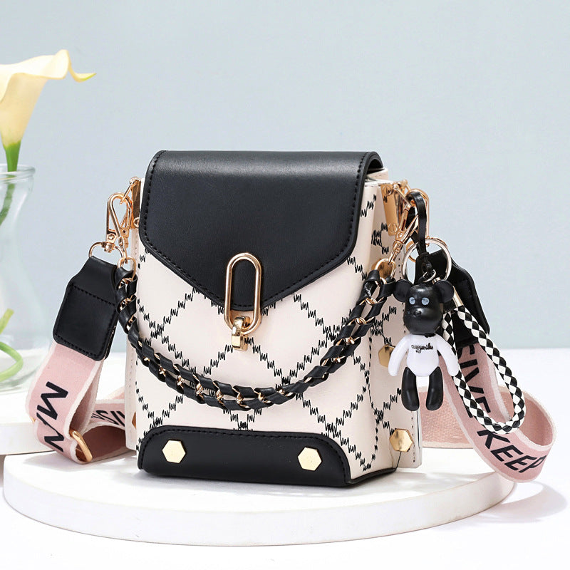 ELOAL Stylish Chain Bucket Crossbody Underarm Bag