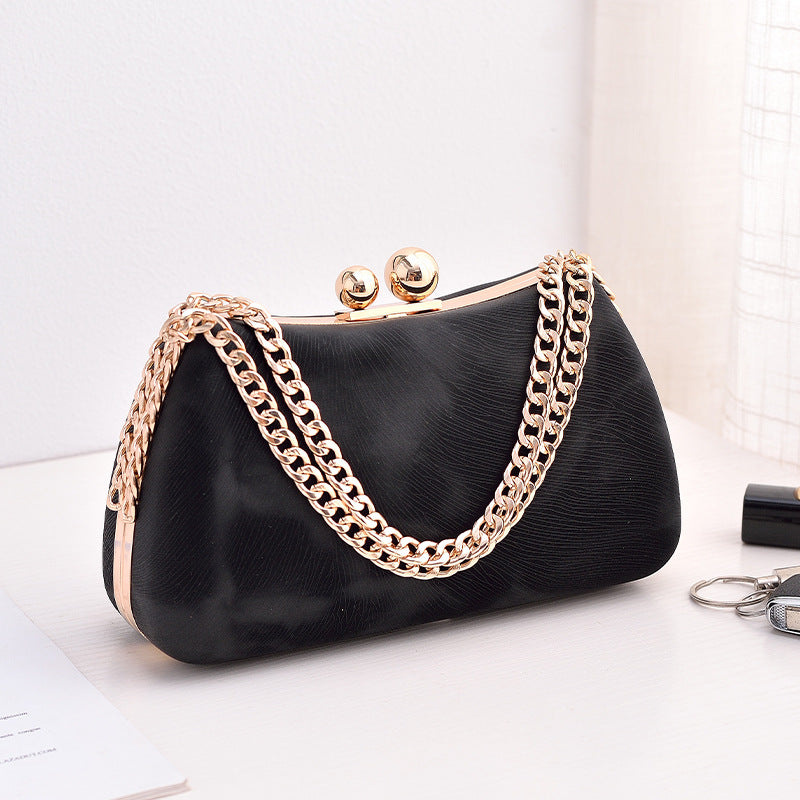 ELOAL Elegant Metal Frame Chain Clutch for Stylish Outings