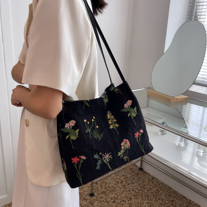 ELOAL Stylish Floral Print Cotton Shoulder Messenger Bag