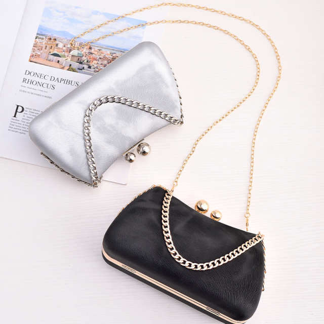 ELOAL Elegant Metal Frame Chain Clutch for Stylish Outings