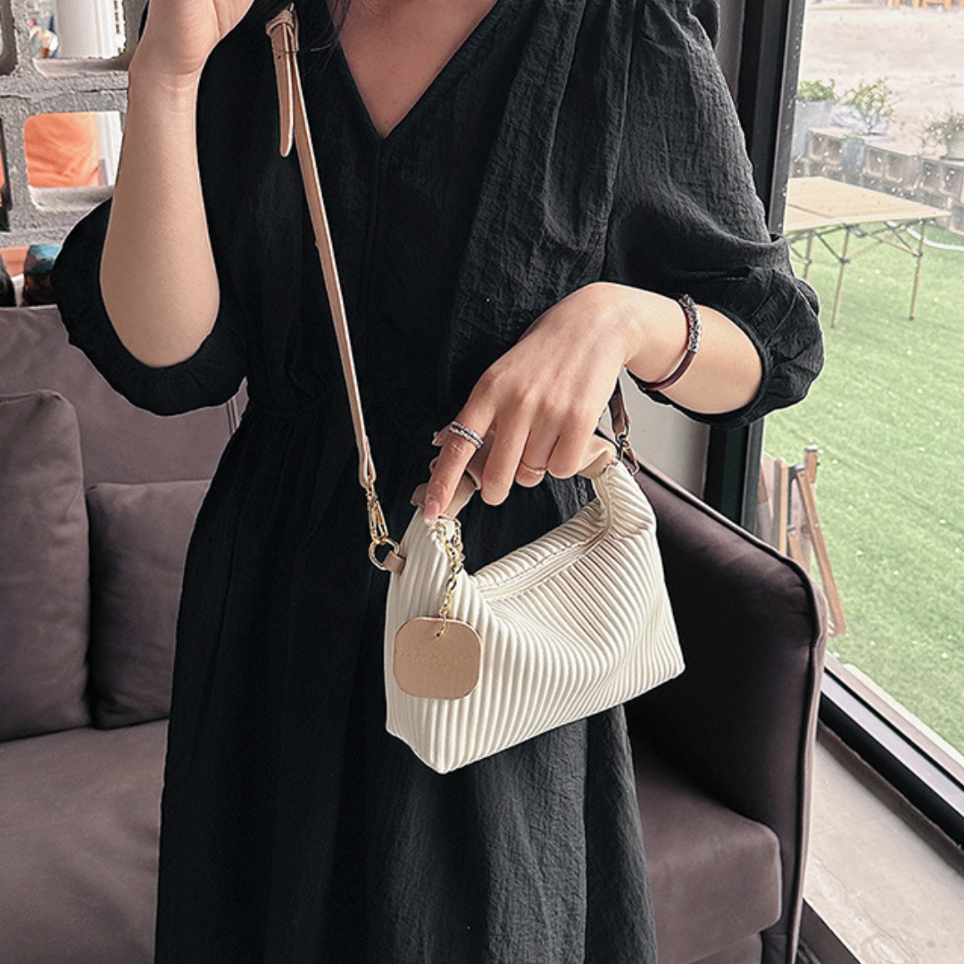 ELOAL Stylish Retro Pleated Small Square Crossbody Bag