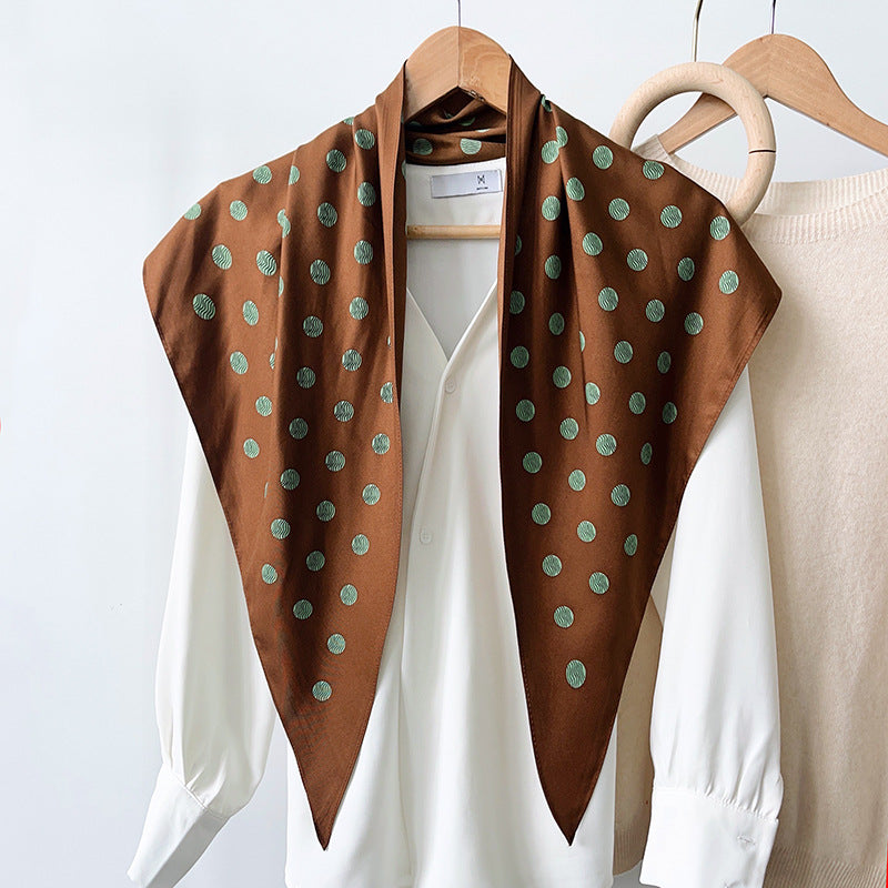 ELOAL Stylish Polka Dot Triangle Scarf for Fashionable Looks