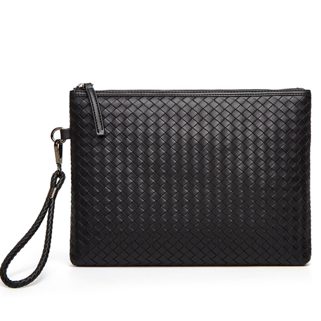 ELOAL Stylish Hand-Woven PU Leather Laptop Sleeve