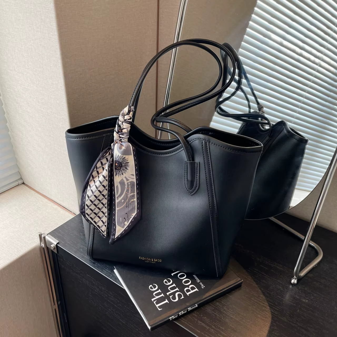 ELOAL Stylish PU Leather Tote Bag for Women