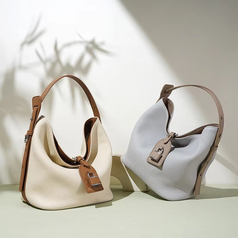 ELOAL Stylish Leather Bucket Handbag for Women – Large-Capacity Shoulder & Crossbody Bag